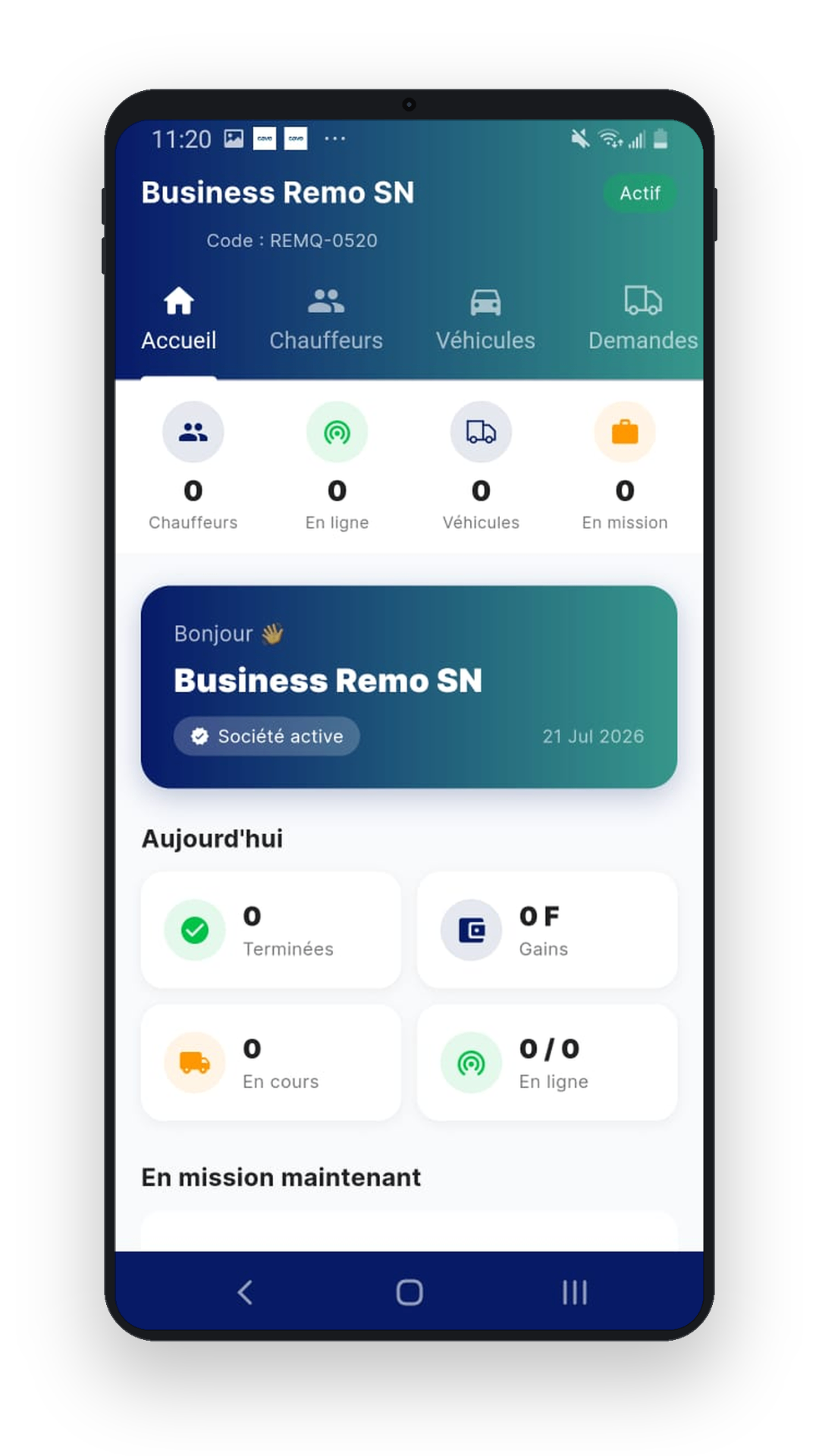 COVO Business — Tableau de bord